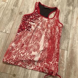 Athleta tinker tank top red cheetah print S